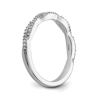 14K Weißgold Ehering mit natürlichen Diamanten, 0,296 ct