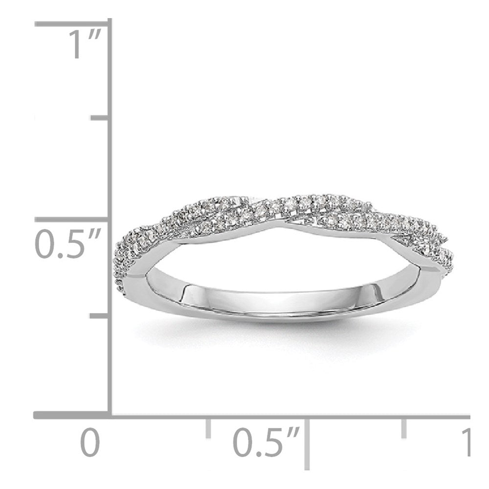 14K Weißgold Ehering mit natürlichen Diamanten, 0,296 ct