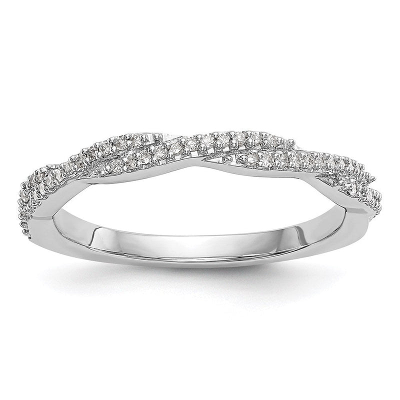 14K Weißgold Ehering mit natürlichen Diamanten, 0,296 ct