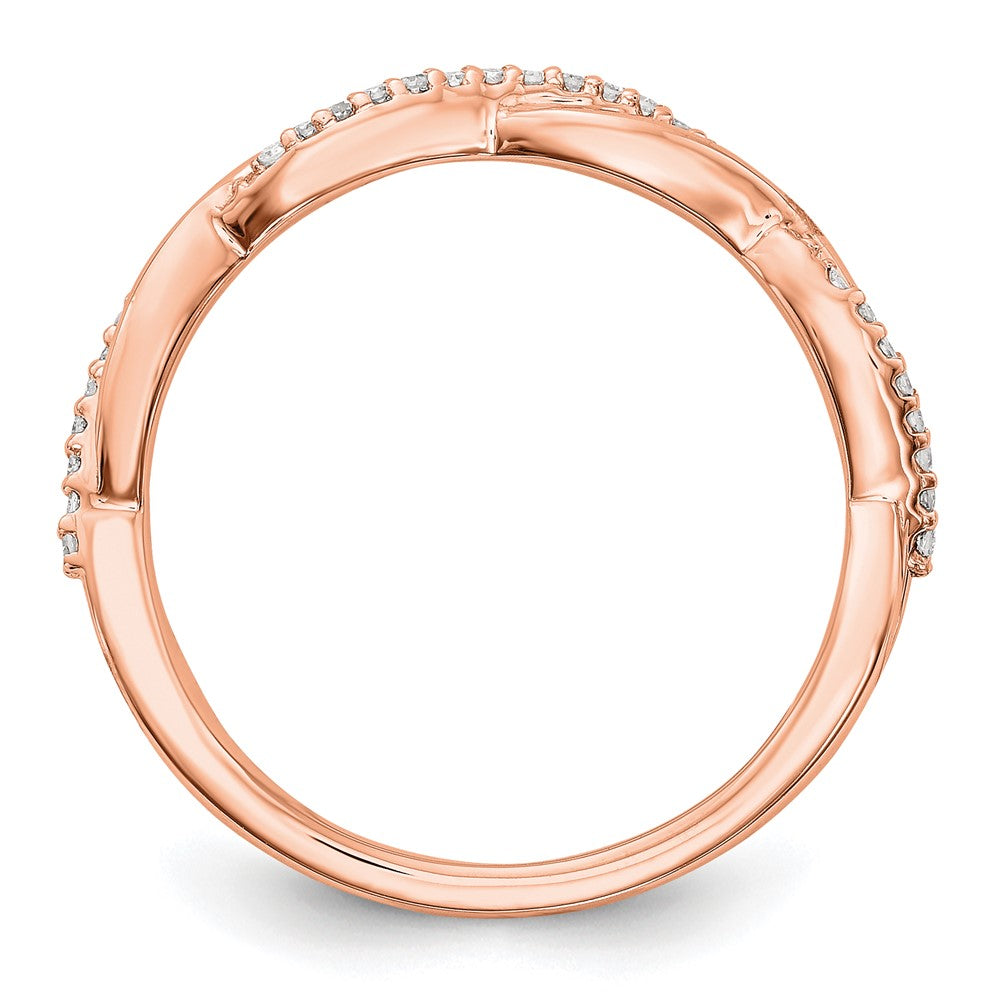 14K Roségold Ring mit echten Diamanten