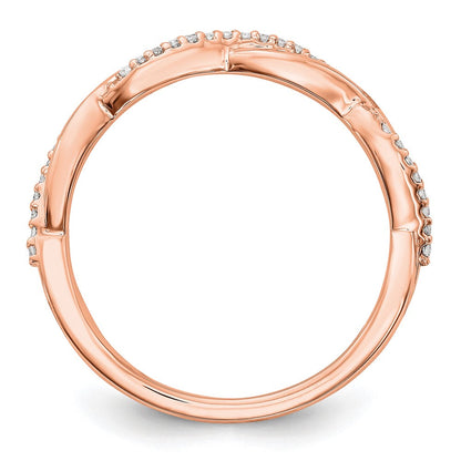 14K Roségold Ring mit echten Diamanten