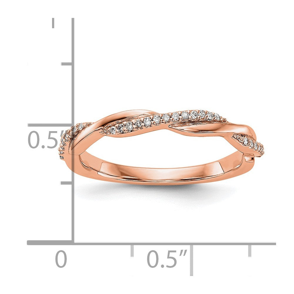 14K Roségold Ring mit echten Diamanten