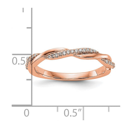 14K Roségold Ring mit echten Diamanten