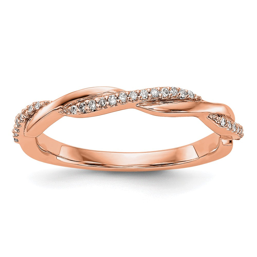 14K Roségold Ring mit echten Diamanten