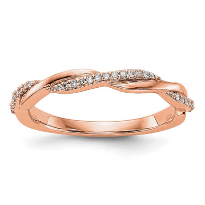 14K Roségold Ring mit echten Diamanten