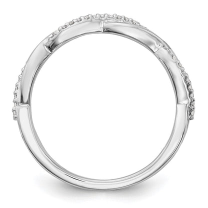 14K Weißgold Ring mit echten Diamanten