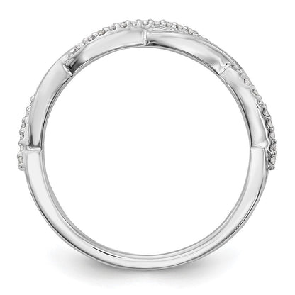14K Weißgold Ring mit 0,125 ct. gezüchteten Diamanten VS/SI+ G+, Twist-Design