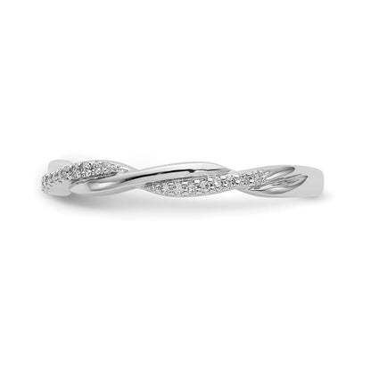 14K Weißgold Ring mit echten Diamanten