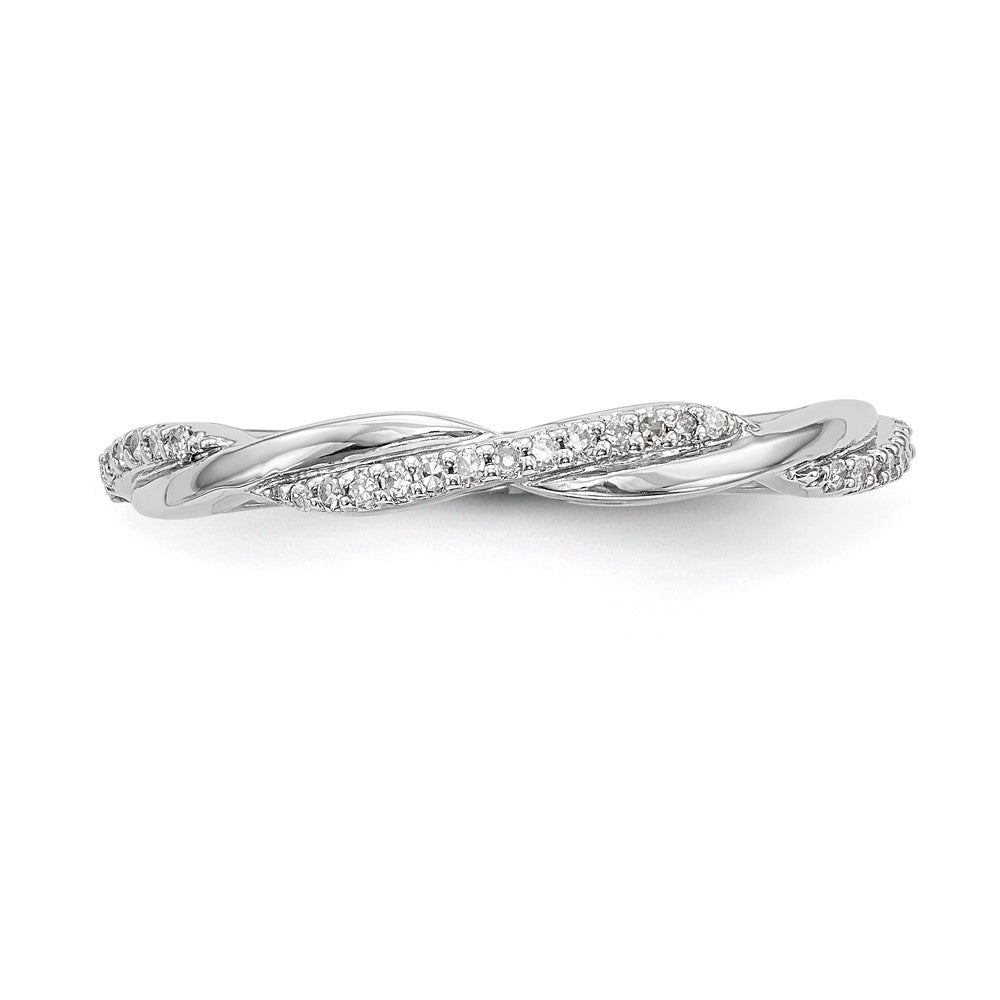 14K Weißgold Ring mit echten Diamanten