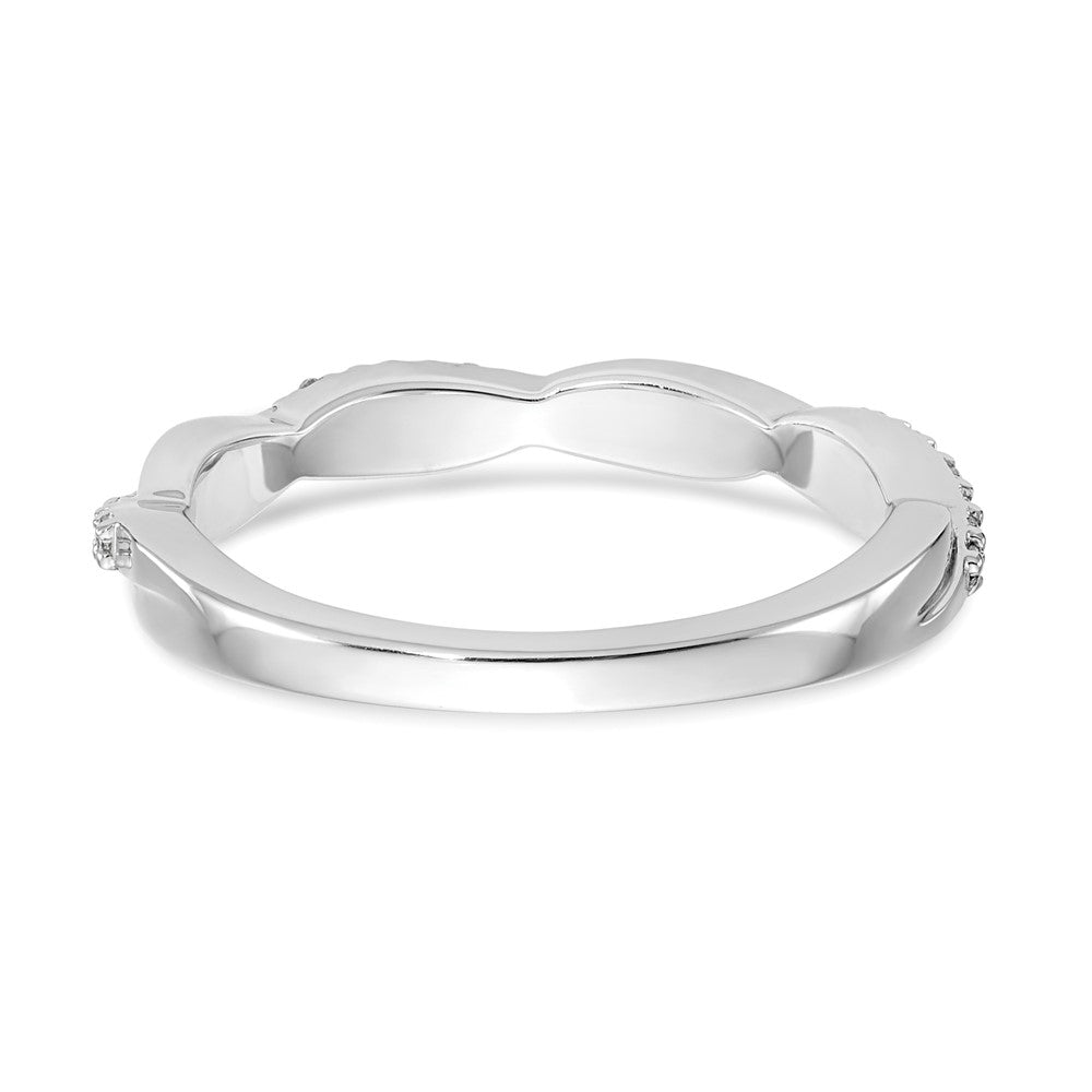 14K Weißgold Ring mit echten Diamanten