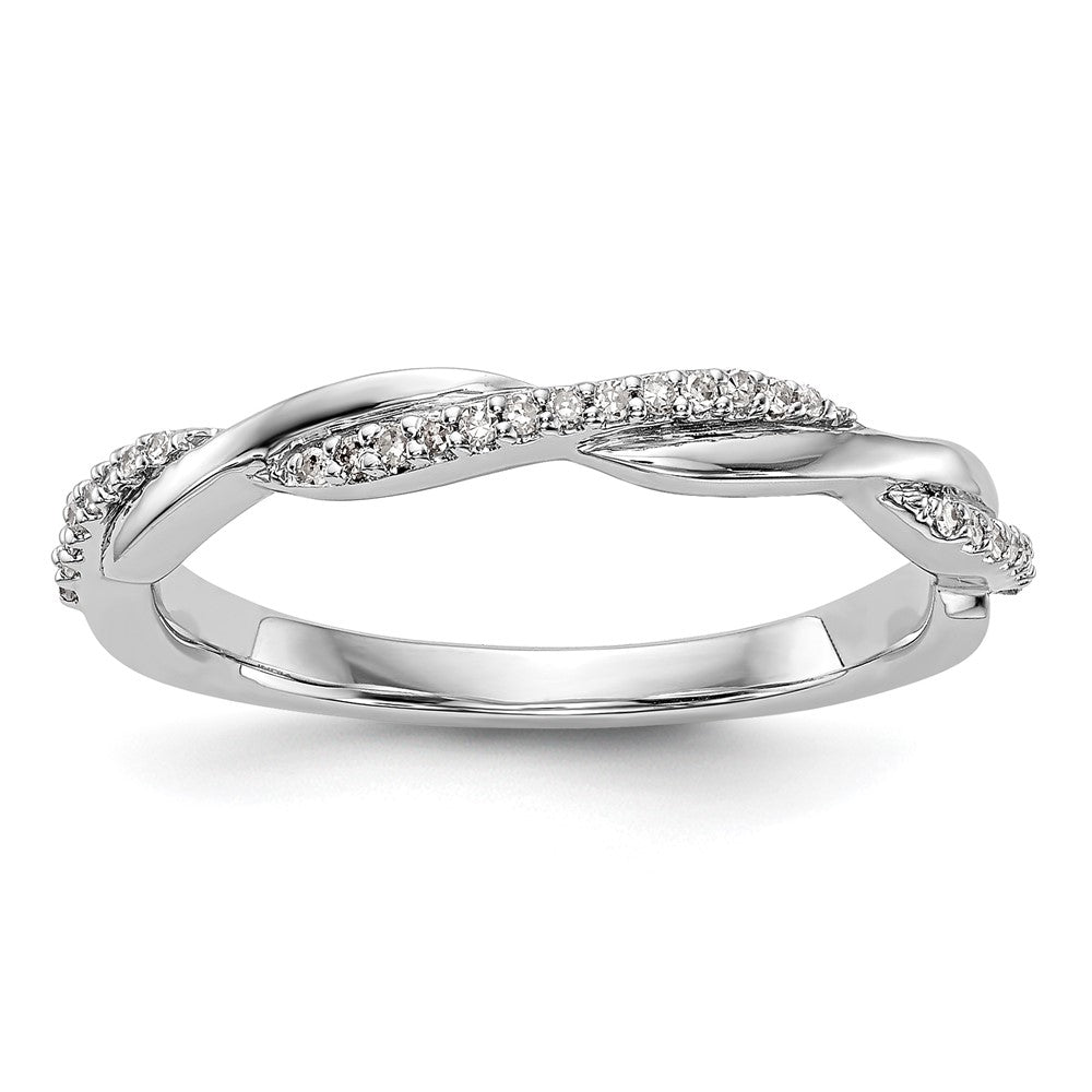 14K Weißgold Ring mit echten Diamanten