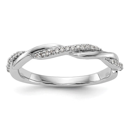 14K Weißgold Ring mit echten Diamanten