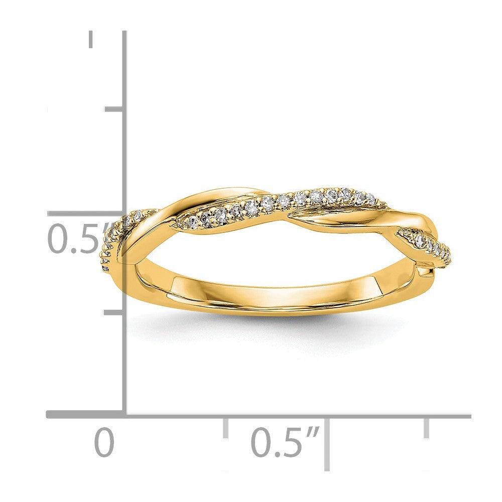 14K Gelbgold Ring mit echten Diamanten