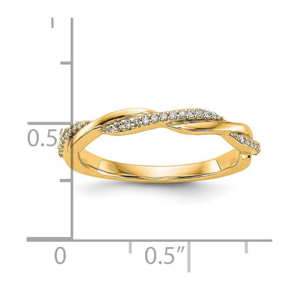 14K Gelbgold Ring mit echten Diamanten