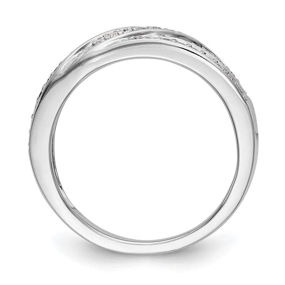 14K Weißgold Ehering mit natürlichen Diamanten 0,268 ct