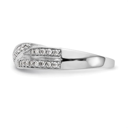 14K Weißgold Ehering mit natürlichen Diamanten 0,268 ct