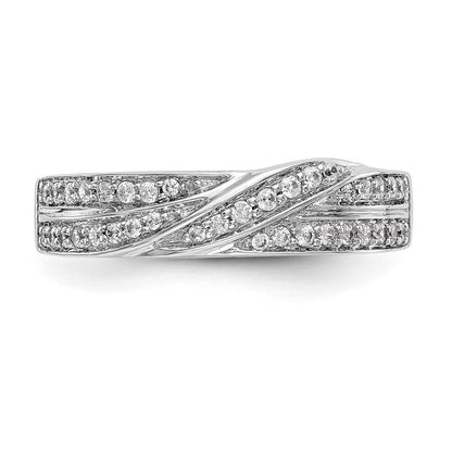 14K Weißgold Ehering mit natürlichen Diamanten 0,268 ct