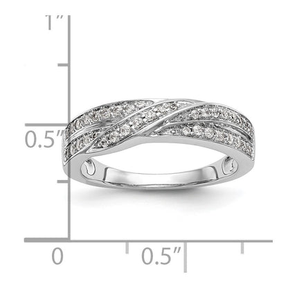 14K Weißgold Ehering mit natürlichen Diamanten 0,268 ct