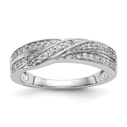 14K Weißgold Ehering mit natürlichen Diamanten 0,268 ct