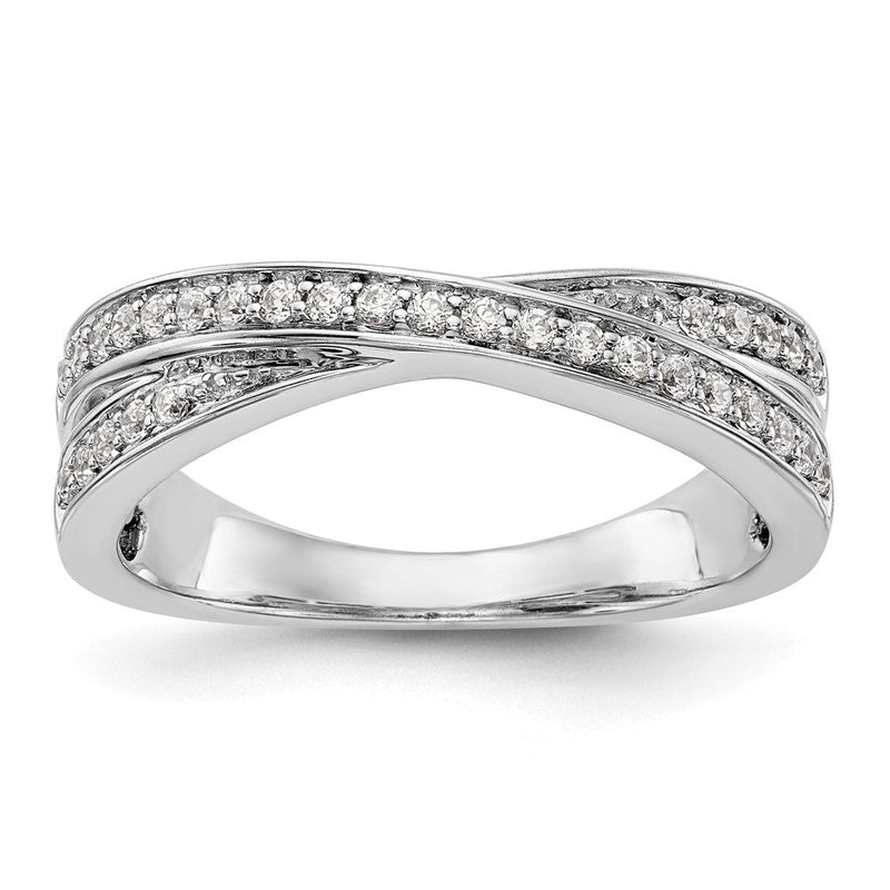 14K Weißgold Ehering mit natürlichen Diamanten, 0,248 ct. Gesamtgewicht