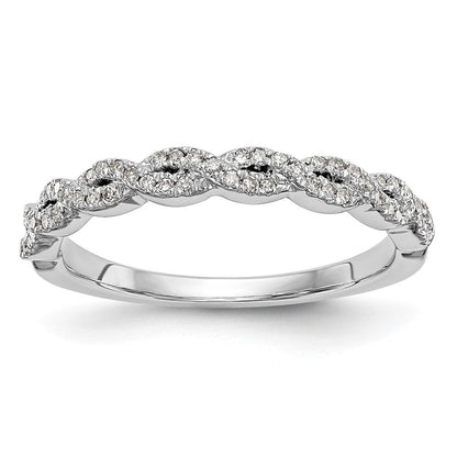 14K Weißgold Ehering mit natürlichen Diamanten, 0,165 ct Gesamtgewicht