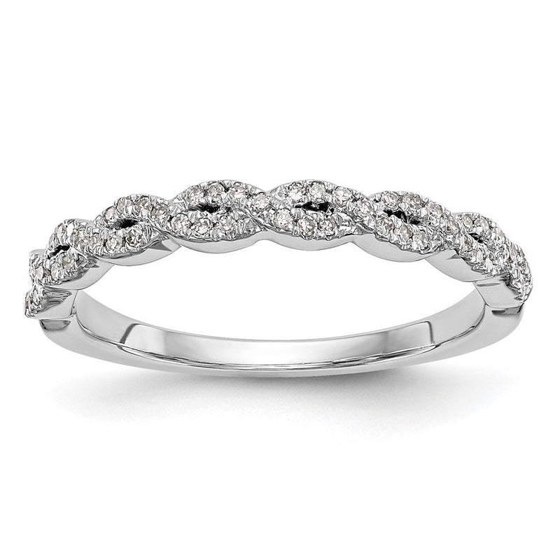 14K Weißgold Ehering mit natürlichen Diamanten, 0,165 ct Gesamtgewicht
