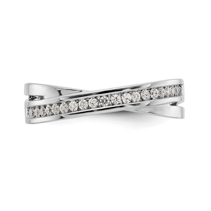 14K Weißgold Ehering mit natürlichen Diamanten 0,19 ct Gesamtgewicht
