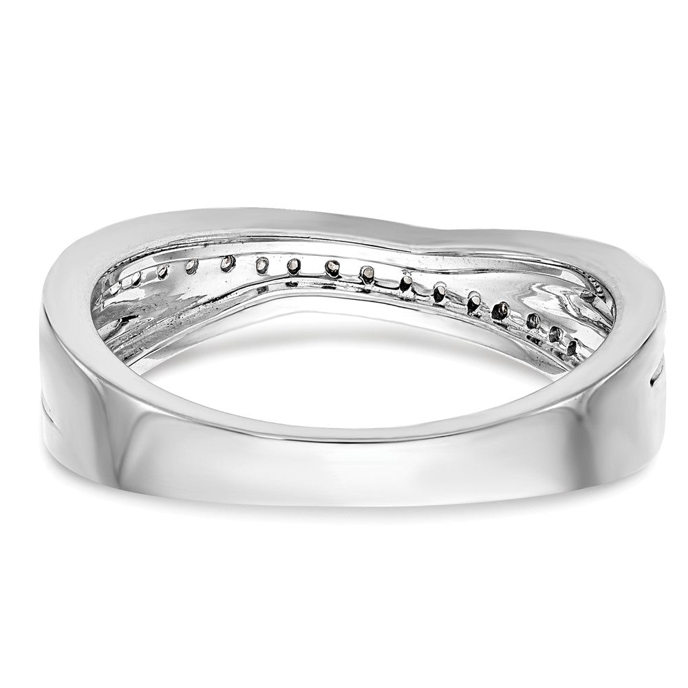 14K Weißgold Ehering mit natürlichen Diamanten 0,19 ct Gesamtgewicht