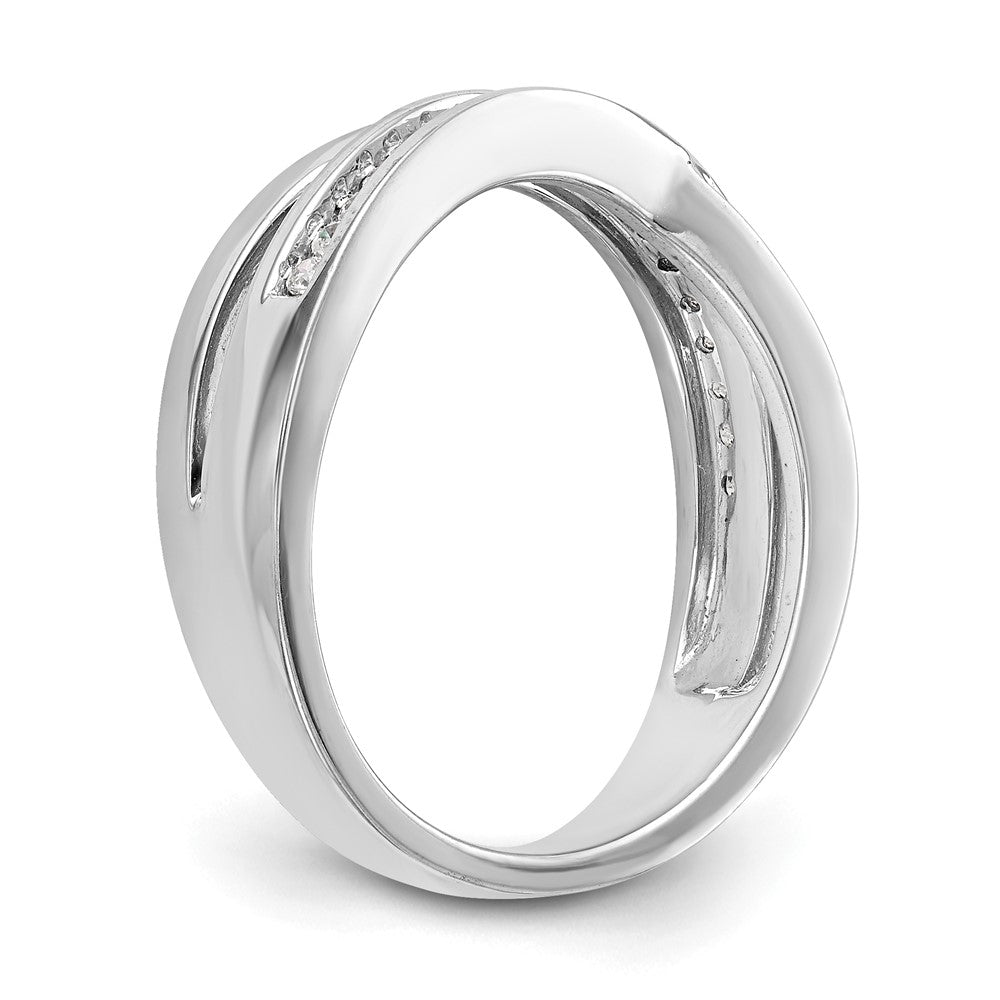 14K Weißgold Ehering mit natürlichen Diamanten 0,19 ct Gesamtgewicht