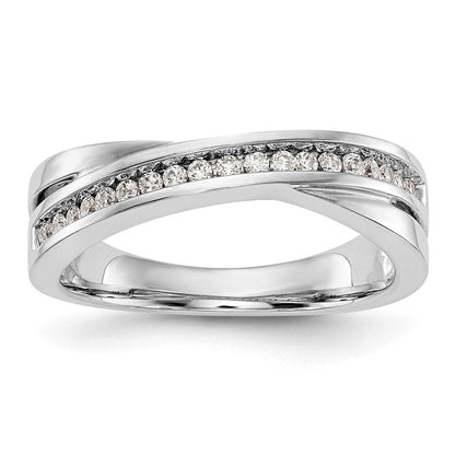 14K Weißgold Ehering mit natürlichen Diamanten 0,19 ct Gesamtgewicht