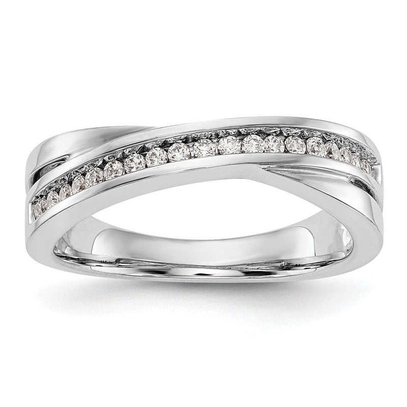 14K Weißgold Ehering mit natürlichen Diamanten 0,19 ct Gesamtgewicht