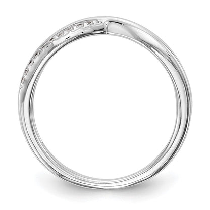 14K Weißgold Ring mit echten Diamanten