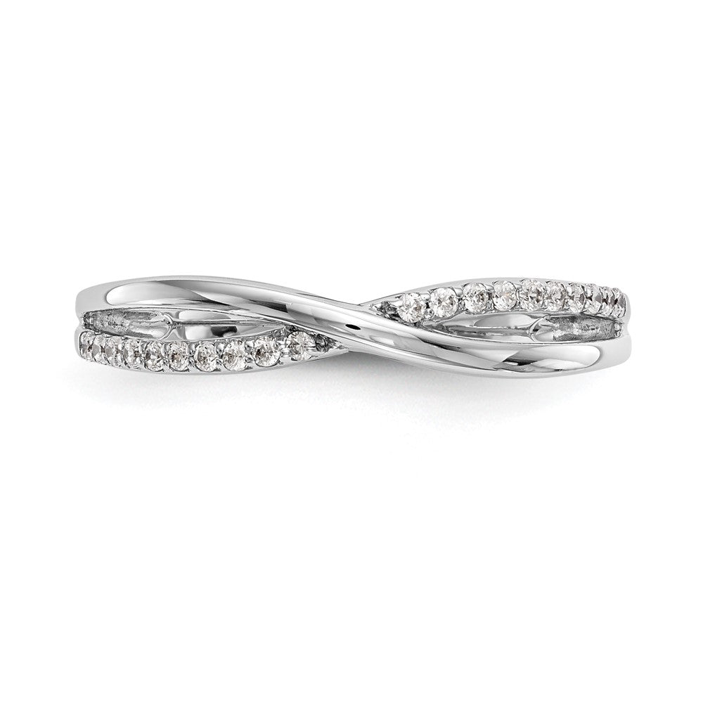 14K Weißgold Ring mit echten Diamanten
