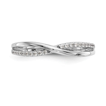 14K Weißgold Ring mit echten Diamanten
