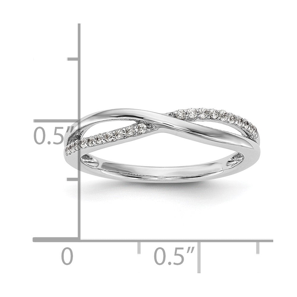 14K Weißgold Ring mit echten Diamanten