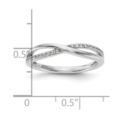 14K Weißgold Ring mit echten Diamanten