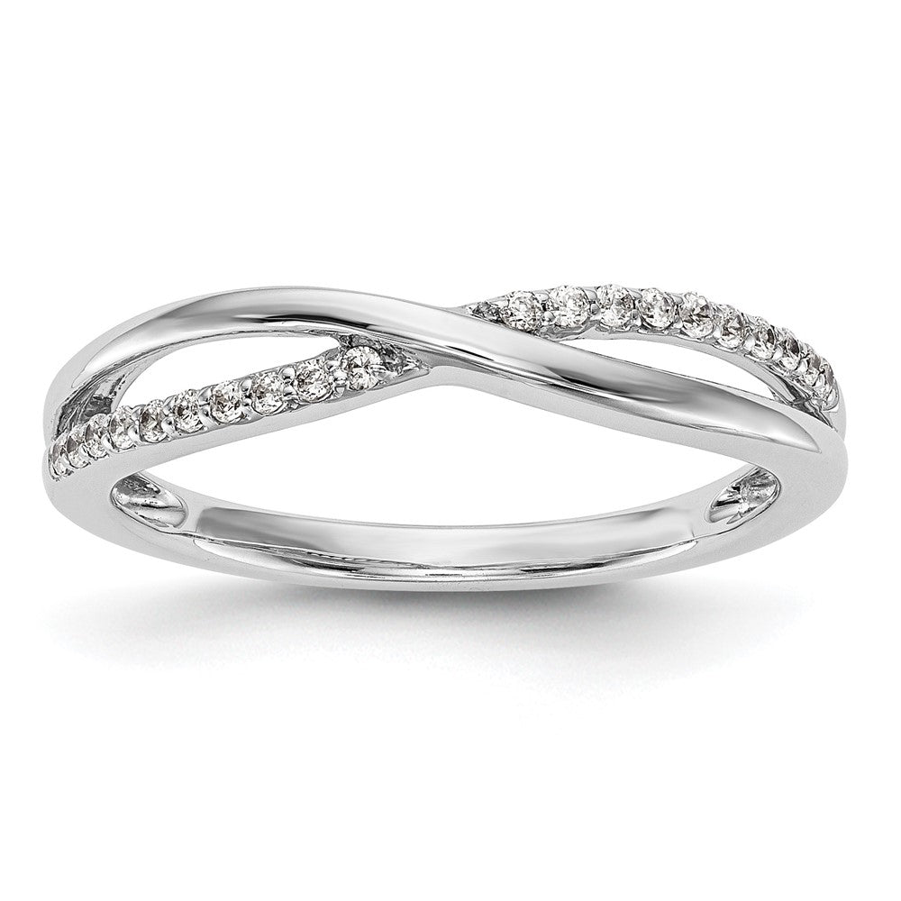 14K Weißgold Ring mit echten Diamanten