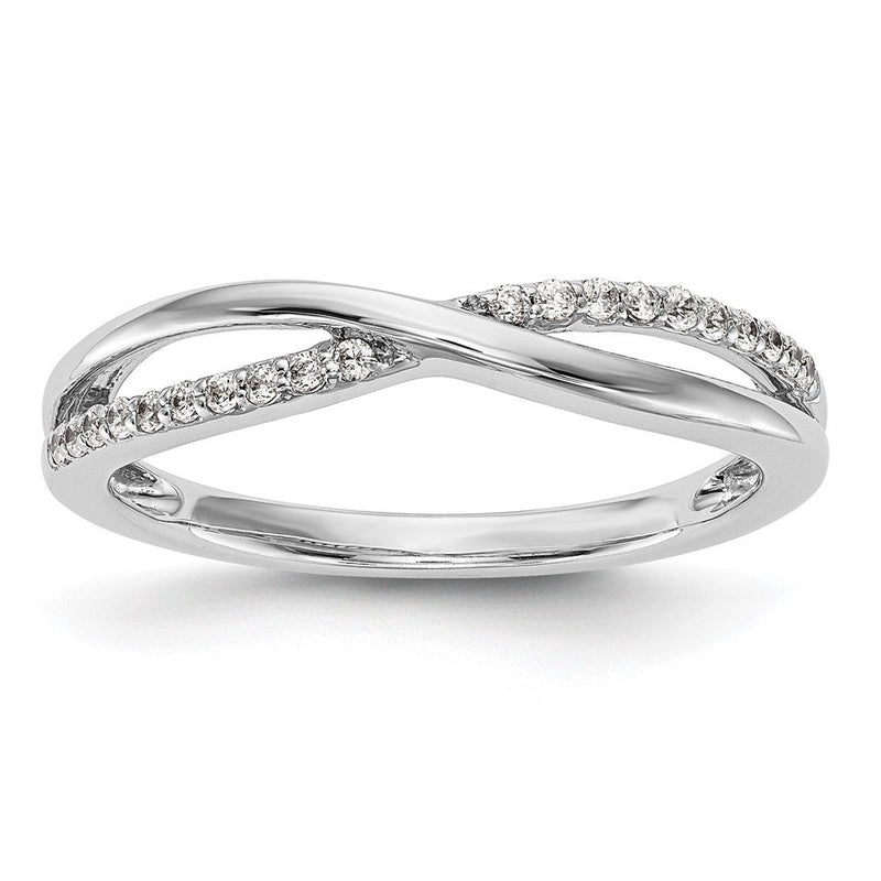 14K Weißgold Ehering mit natürlichen Diamanten