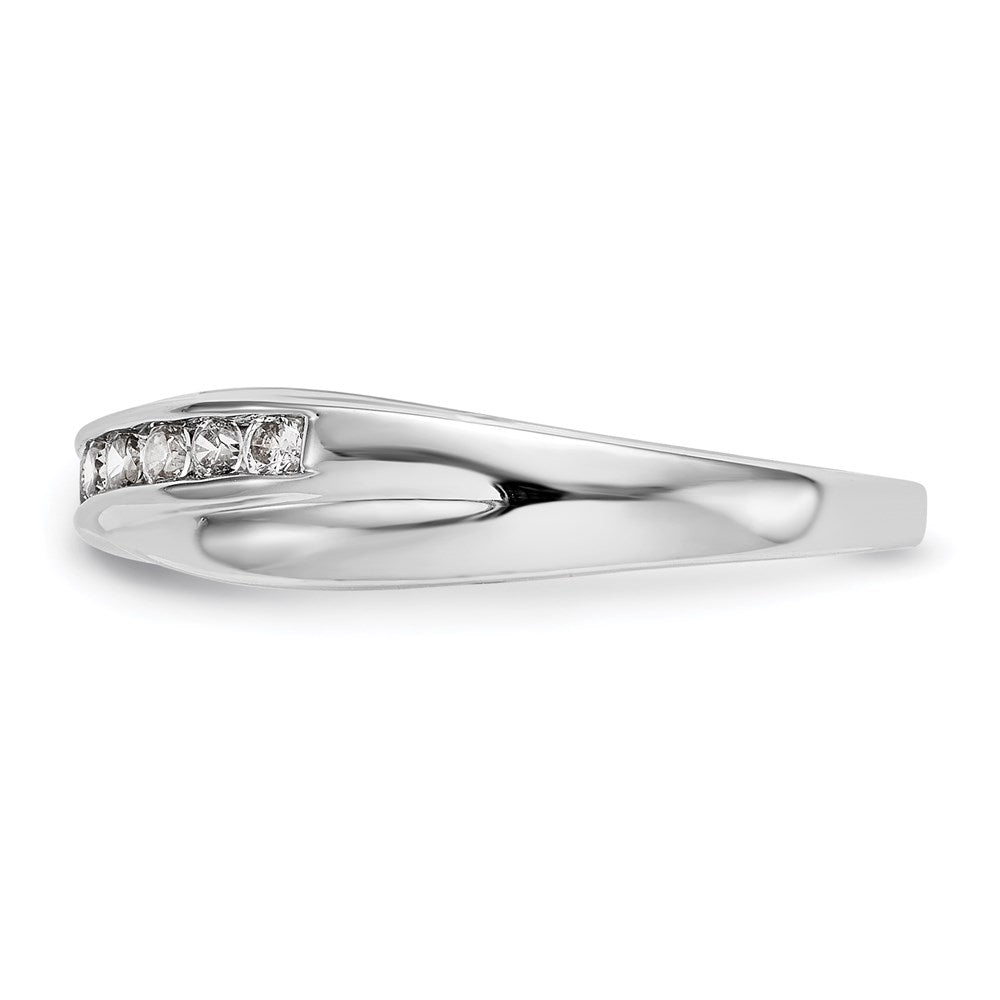 14K Weißgold Ehering mit natürlichen Diamanten, 0,195 ct