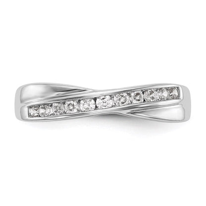 14K Weißgold Ehering mit natürlichen Diamanten, 0,195 ct
