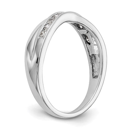 14K Weißgold Ehering mit natürlichen Diamanten, 0,195 ct