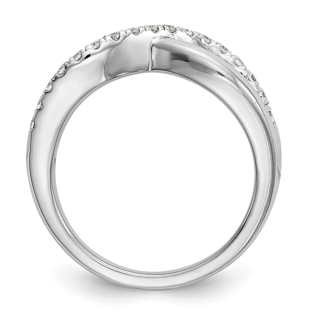 14K Weißgold Ehering für Damen mit natürlichen Diamanten