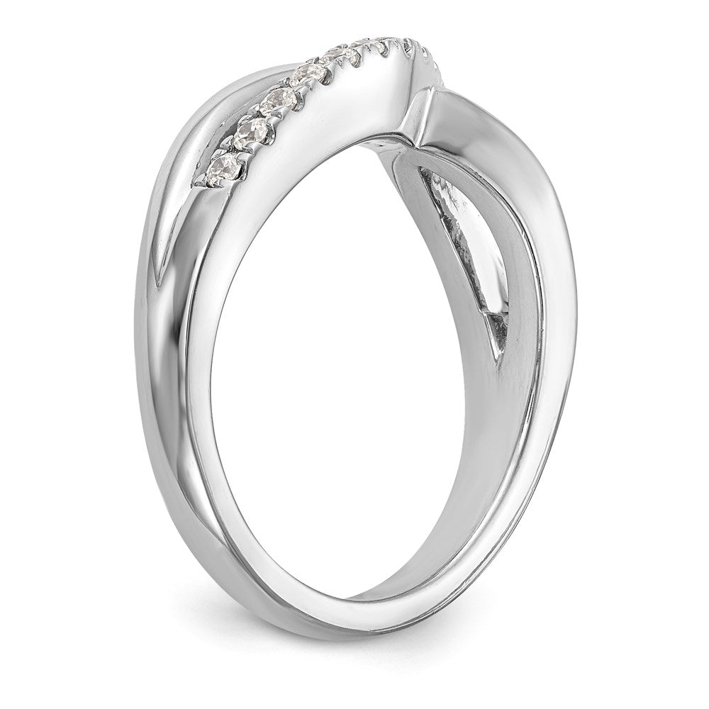 14K Weißgold Ehering für Damen mit natürlichen Diamanten