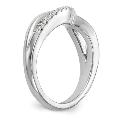 14K Weißgold Ehering für Damen mit natürlichen Diamanten