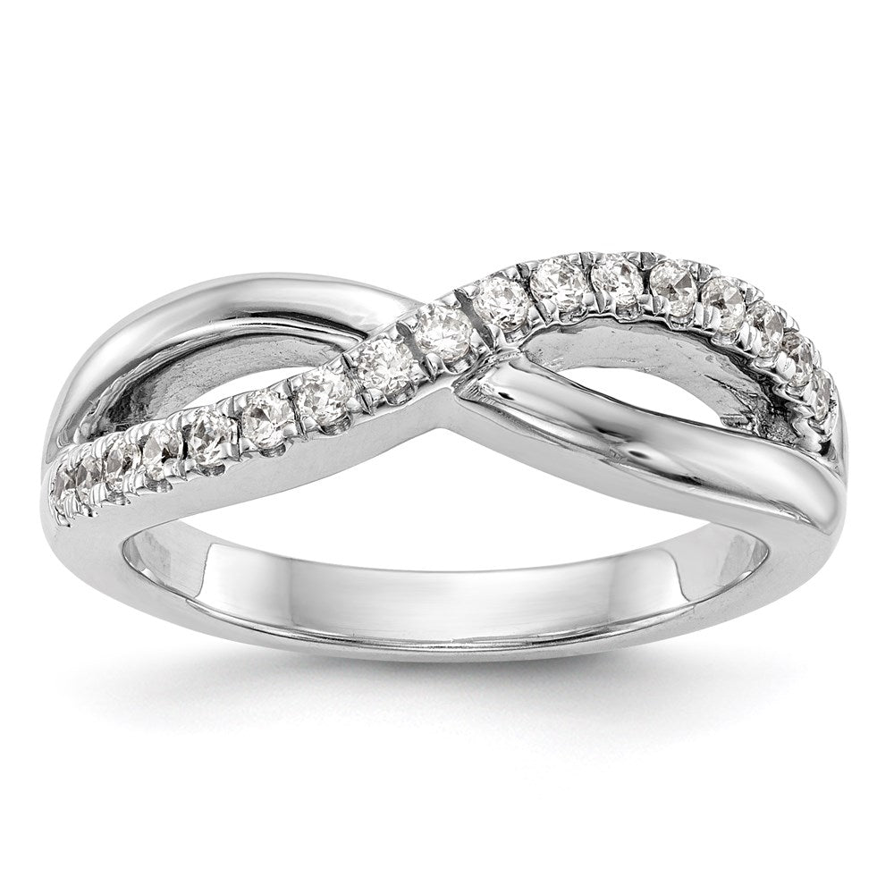 14K Weißgold Ehering für Damen mit natürlichen Diamanten