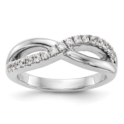 14K Weißgold Ehering für Damen mit natürlichen Diamanten
