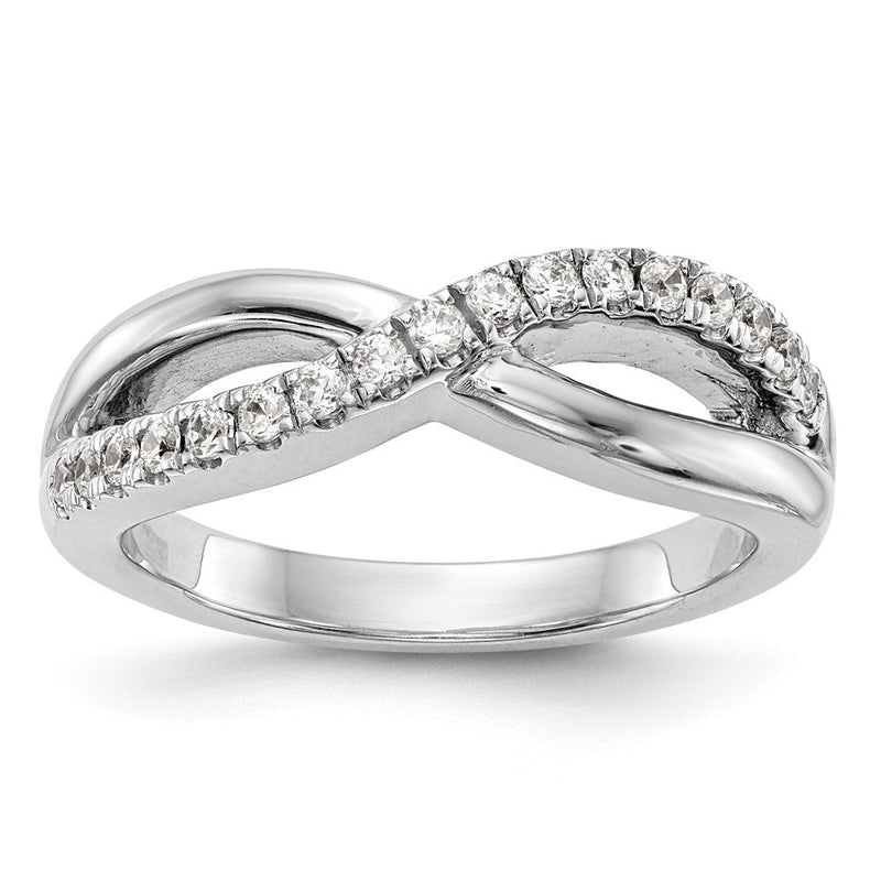 Ehering aus 14K Weißgold mit natürlichen Diamanten, 0,21 ct Gesamtgewicht