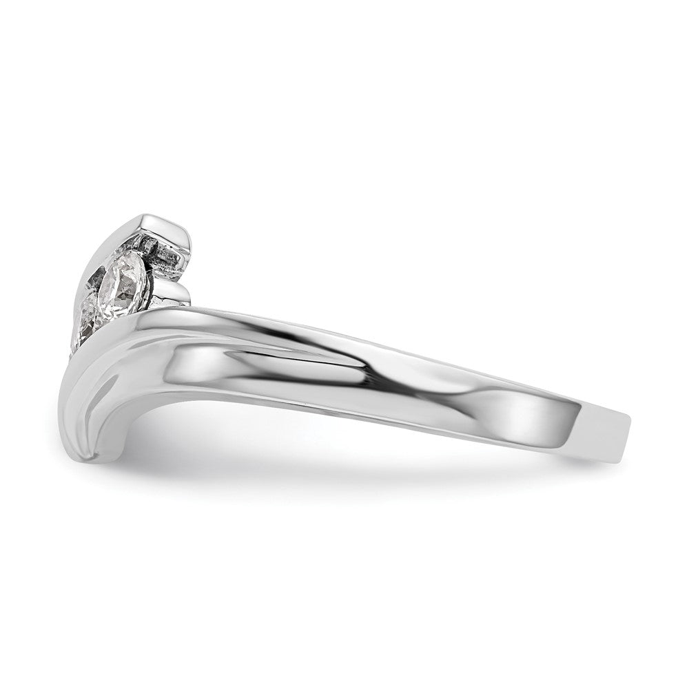 14K Weißgold Dreistein-Ring mit natürlichen Diamanten, 0,33 ct Gesamtgewicht