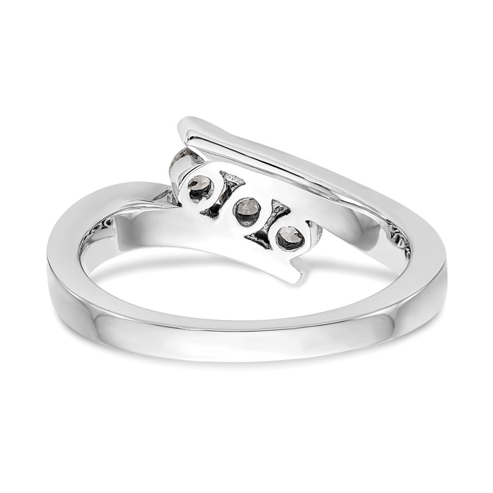 14K Weißgold Dreistein-Ring mit natürlichen Diamanten, 0,33 ct Gesamtgewicht
