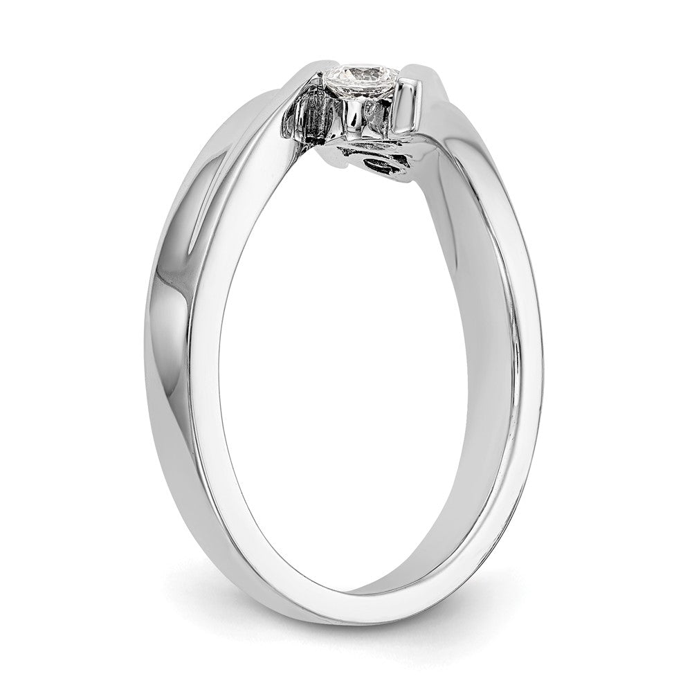 14K Weißgold Dreistein-Ring mit natürlichen Diamanten, 0,33 ct Gesamtgewicht